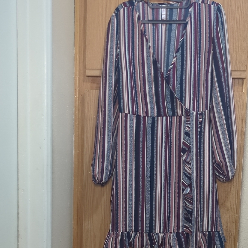 Xhilaration Blue and Purple Striped Dress